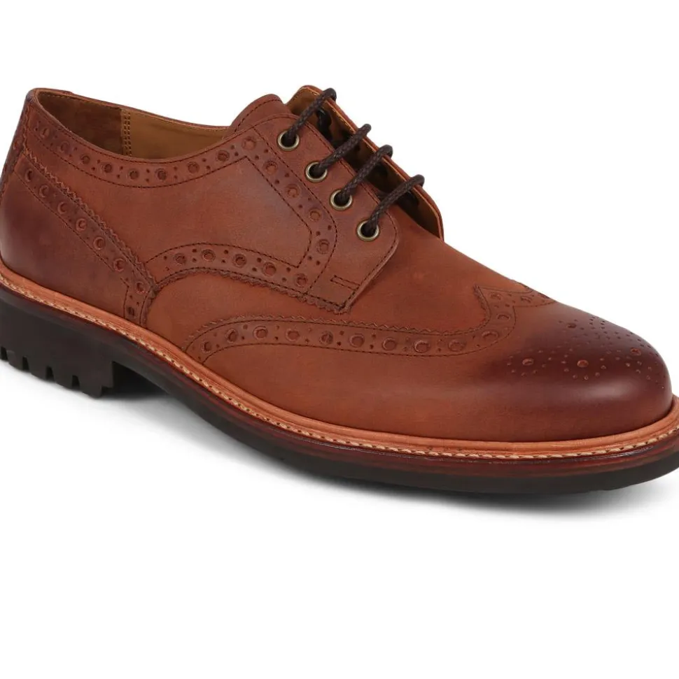 Bushwick Goodyear Welted Leather Brogues - Tan Nubuck