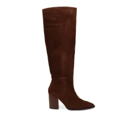 Caliana Suede Long Boots - Dark Brown