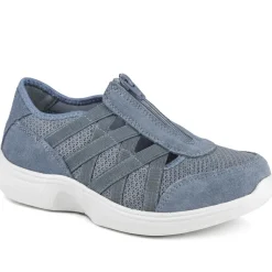 Callista EasyFit Extra Wide Zipped Upper Trainers - Denim