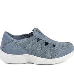 Callista EasyFit Extra Wide Zipped Upper Trainers - Denim
