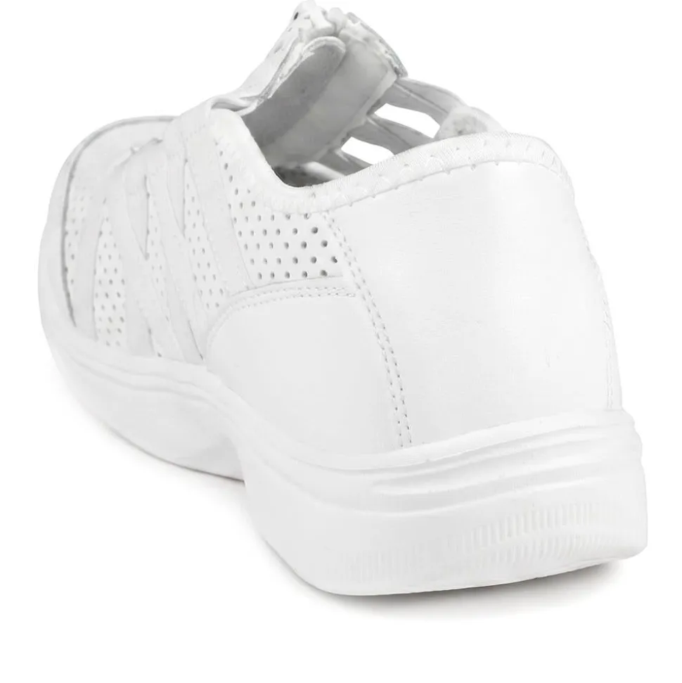 Callista EasyFit Extra Wide Zipped Upper Trainers - White