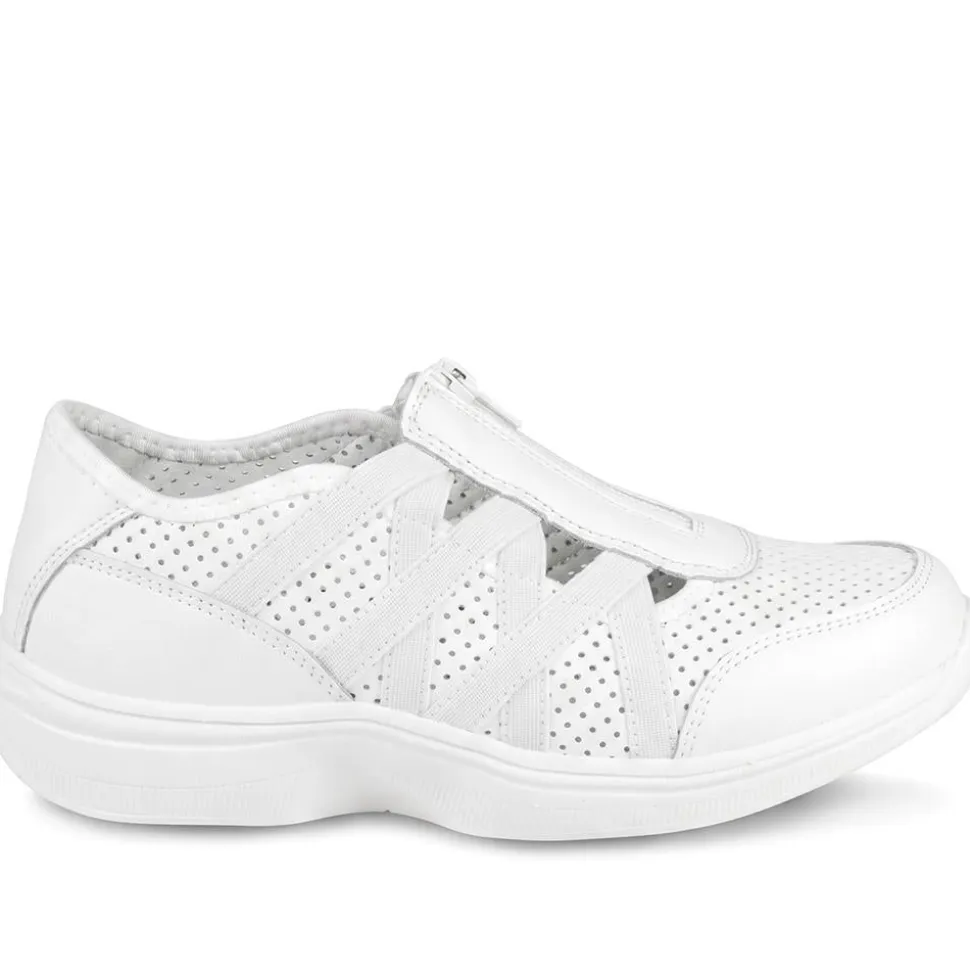 Callista EasyFit Extra Wide Zipped Upper Trainers - White