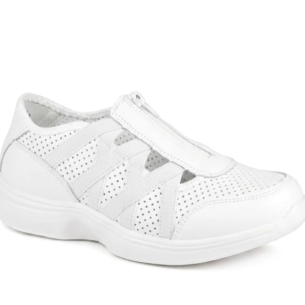 Callista EasyFit Extra Wide Zipped Upper Trainers - White