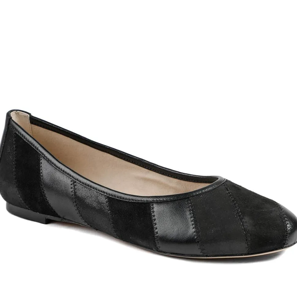 Caprice Leather Ballet Flats - Black