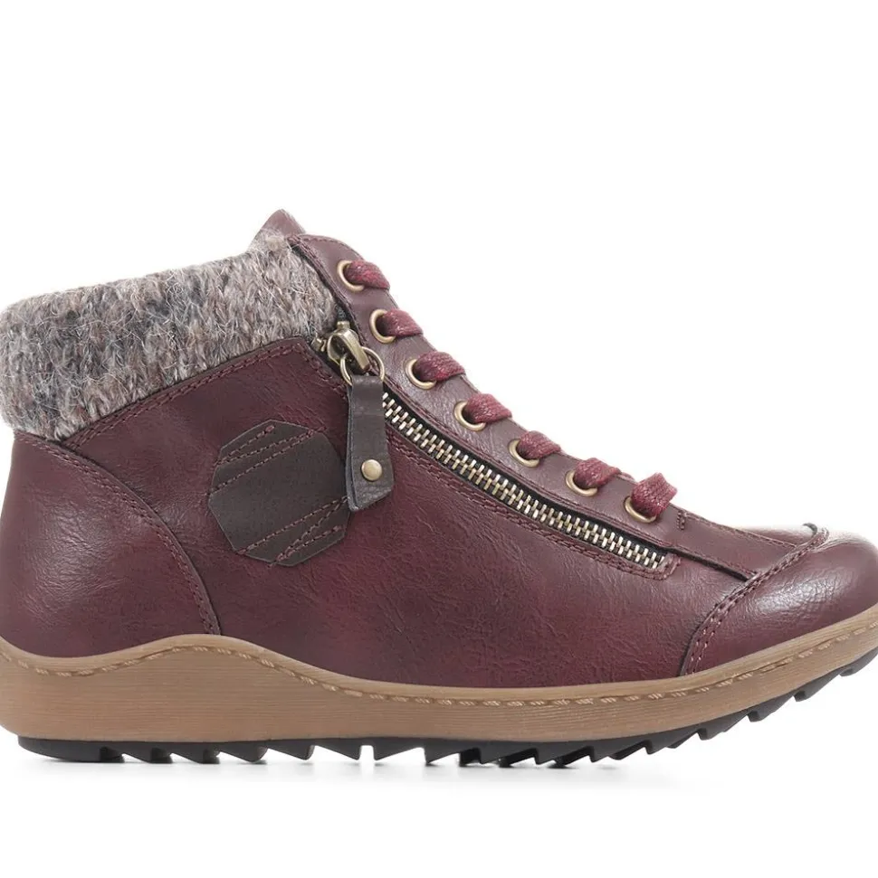 Casual Ankle Boots - Burgundy