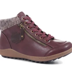 Casual Ankle Boots - Burgundy