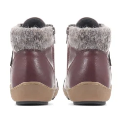 Casual Ankle Boots - Burgundy