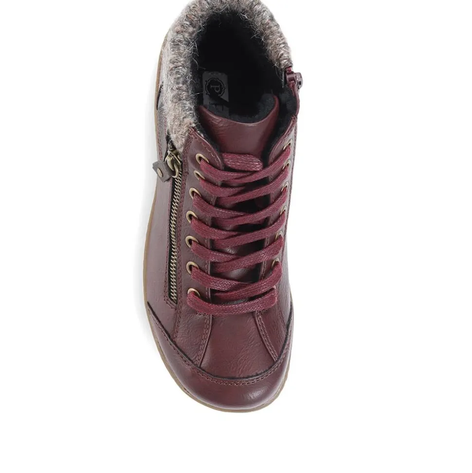 Casual Ankle Boots - Burgundy