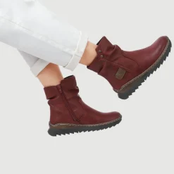 Casual Ankle Boots - Burgundy