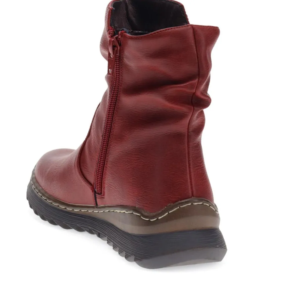 Casual Ankle Boots - Burgundy