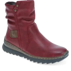 Casual Ankle Boots - Burgundy