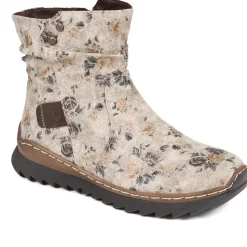 Casual Ankle Boots - Grey Floral