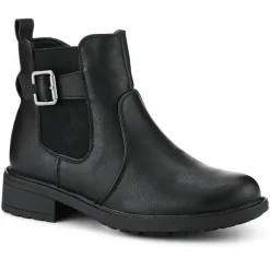 Casual Block-Heeled Chelsea Boots - Black