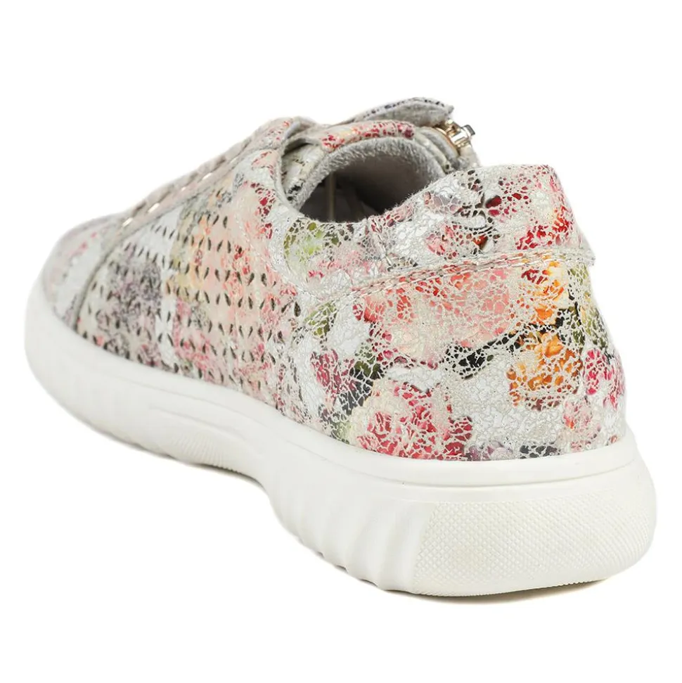 Casual Breathable Zip Trainers - Floral
