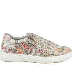 Casual Breathable Zip Trainers - Floral