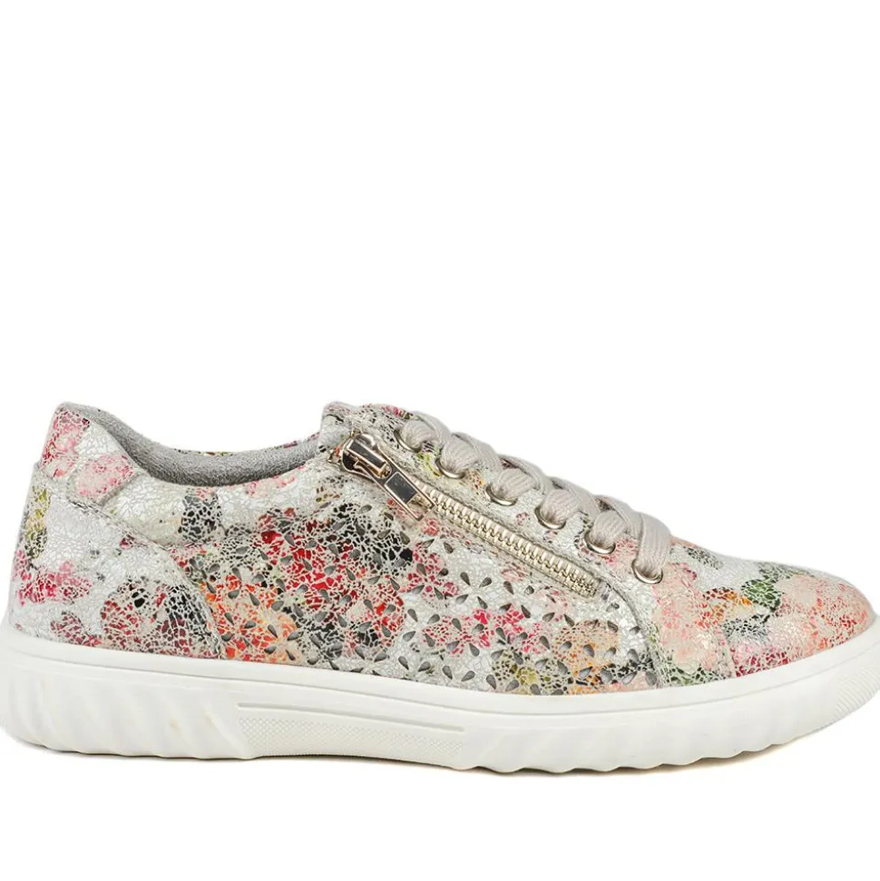 Casual Breathable Zip Trainers - Floral