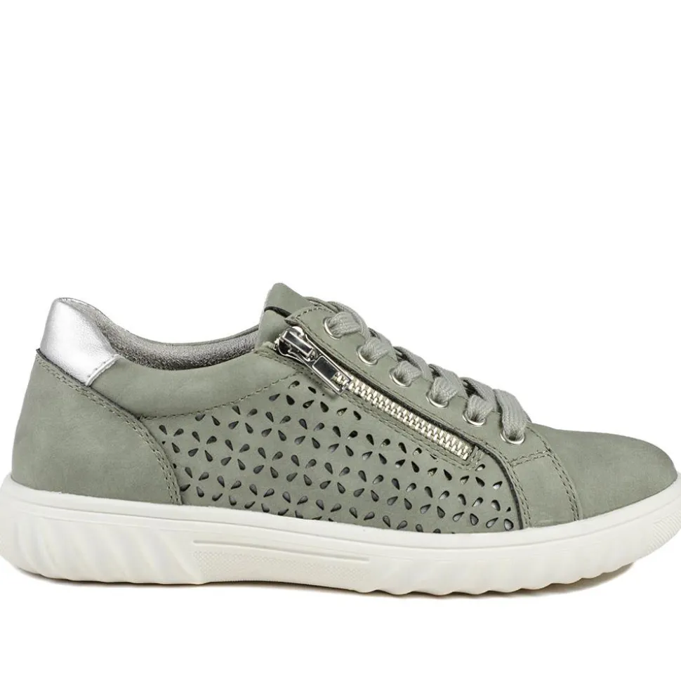Casual Breathable Zip Trainers - Sage