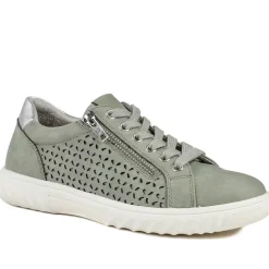 Casual Breathable Zip Trainers - Sage