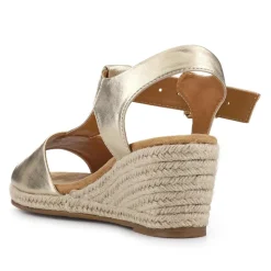 Casual Buckled Espadrilles - Gold