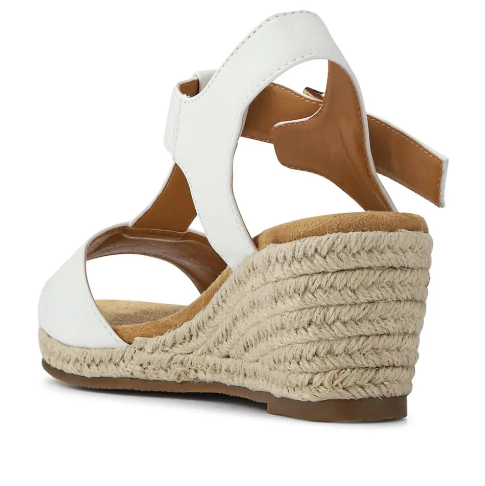 Casual Buckled Espadrilles - White