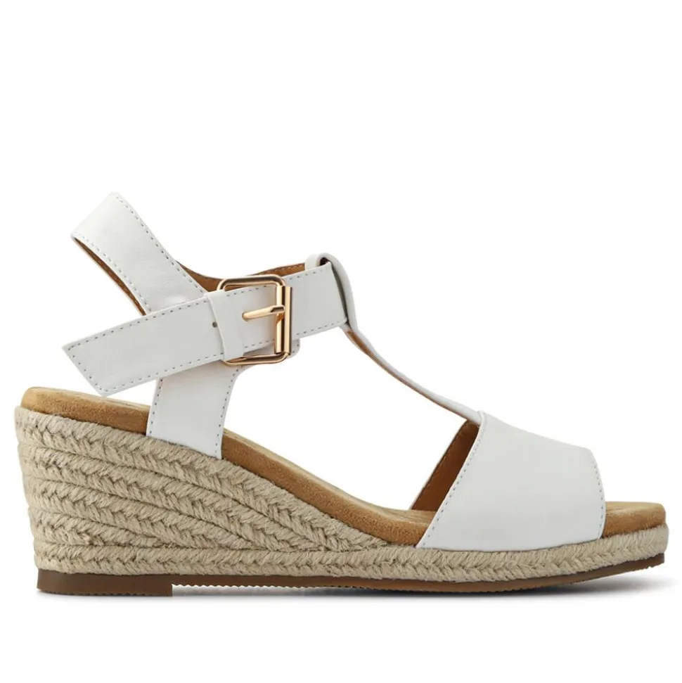 Casual Buckled Espadrilles - White