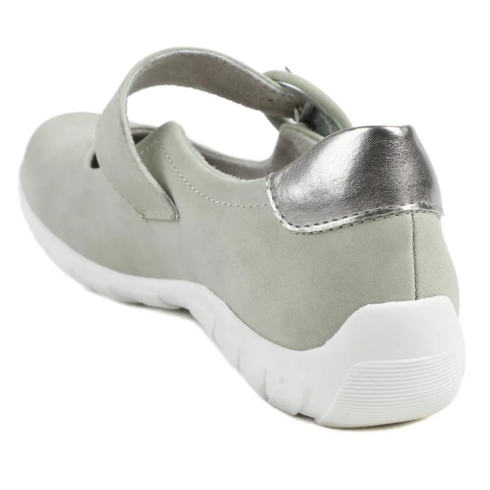 Casual Buckle Fasten Mary Janes - Sage