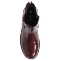 Casual Chelsea Boots - Burgundy Patent