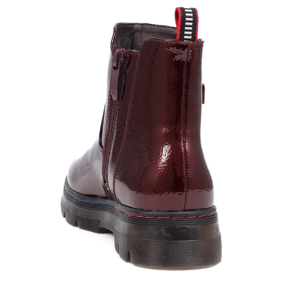 Casual Chelsea Boots - Burgundy Patent