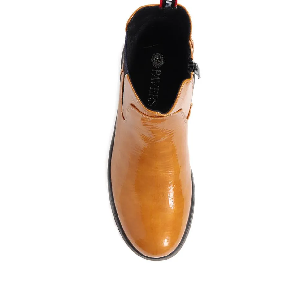 Casual Chelsea Boots - Mustard Patent