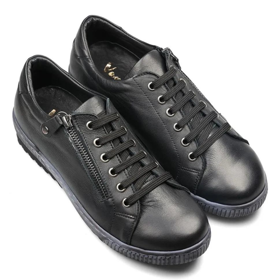 Casual Comfort E Fit - Black Leather