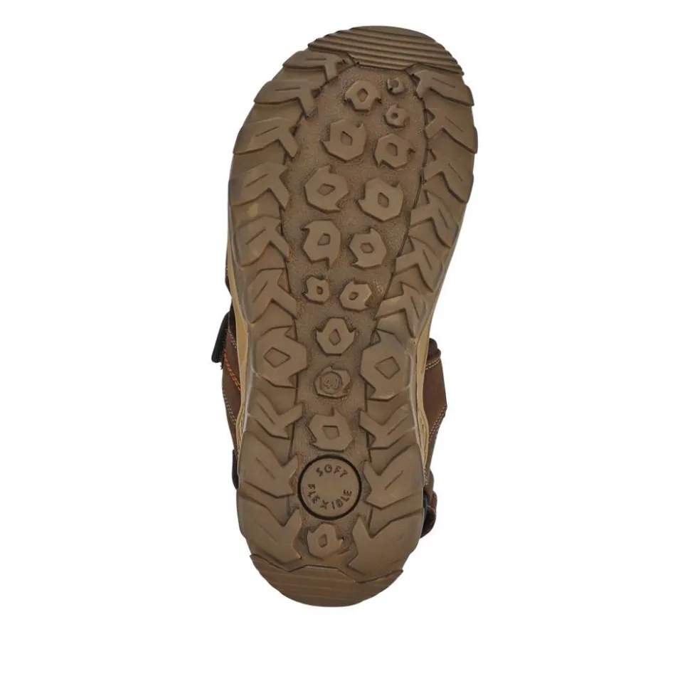 Casual Dual Touch-Fasten Sandals - Brown