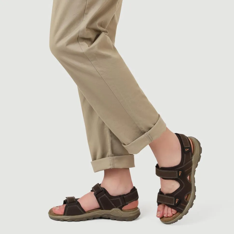Casual Dual Touch-Fasten Sandals - Brown