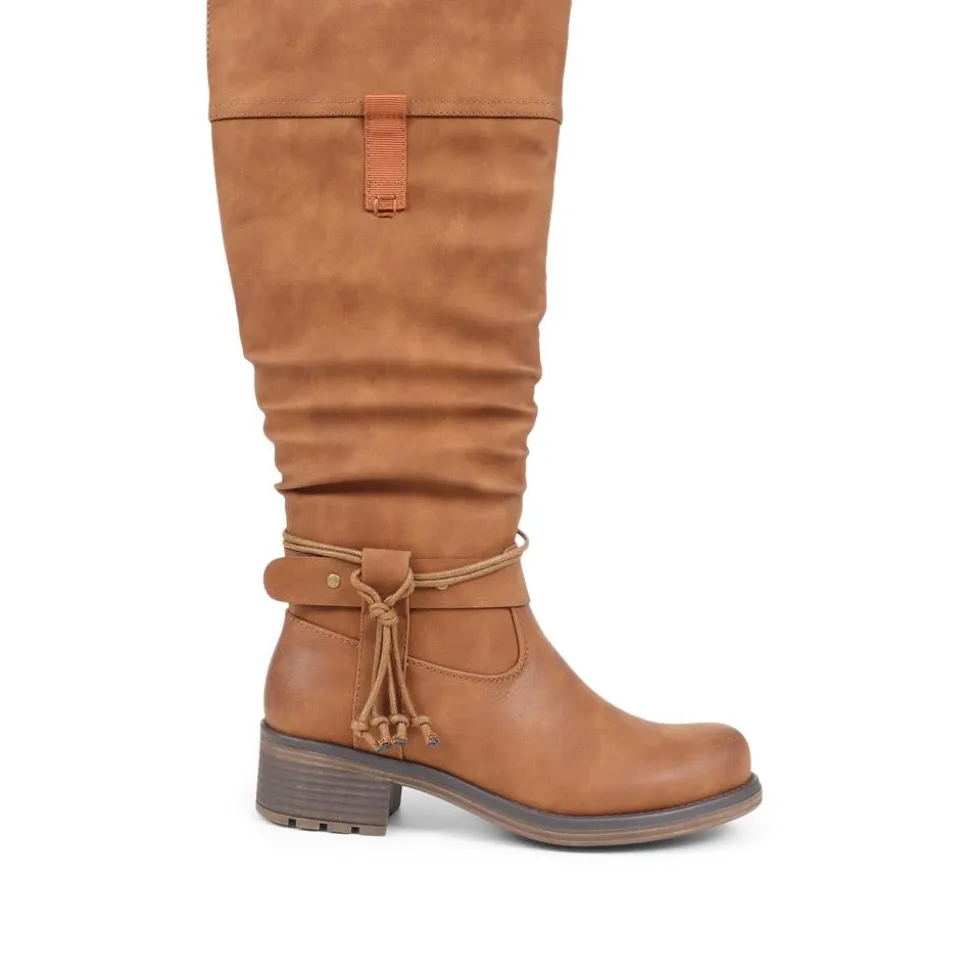 Casual Knee-High Boots - Camel