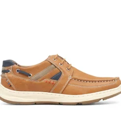 Casual Lace-Up Boat Shoe - Tan