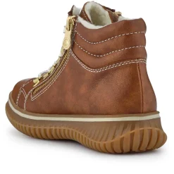 Casual Lace-Up Boots - Tan