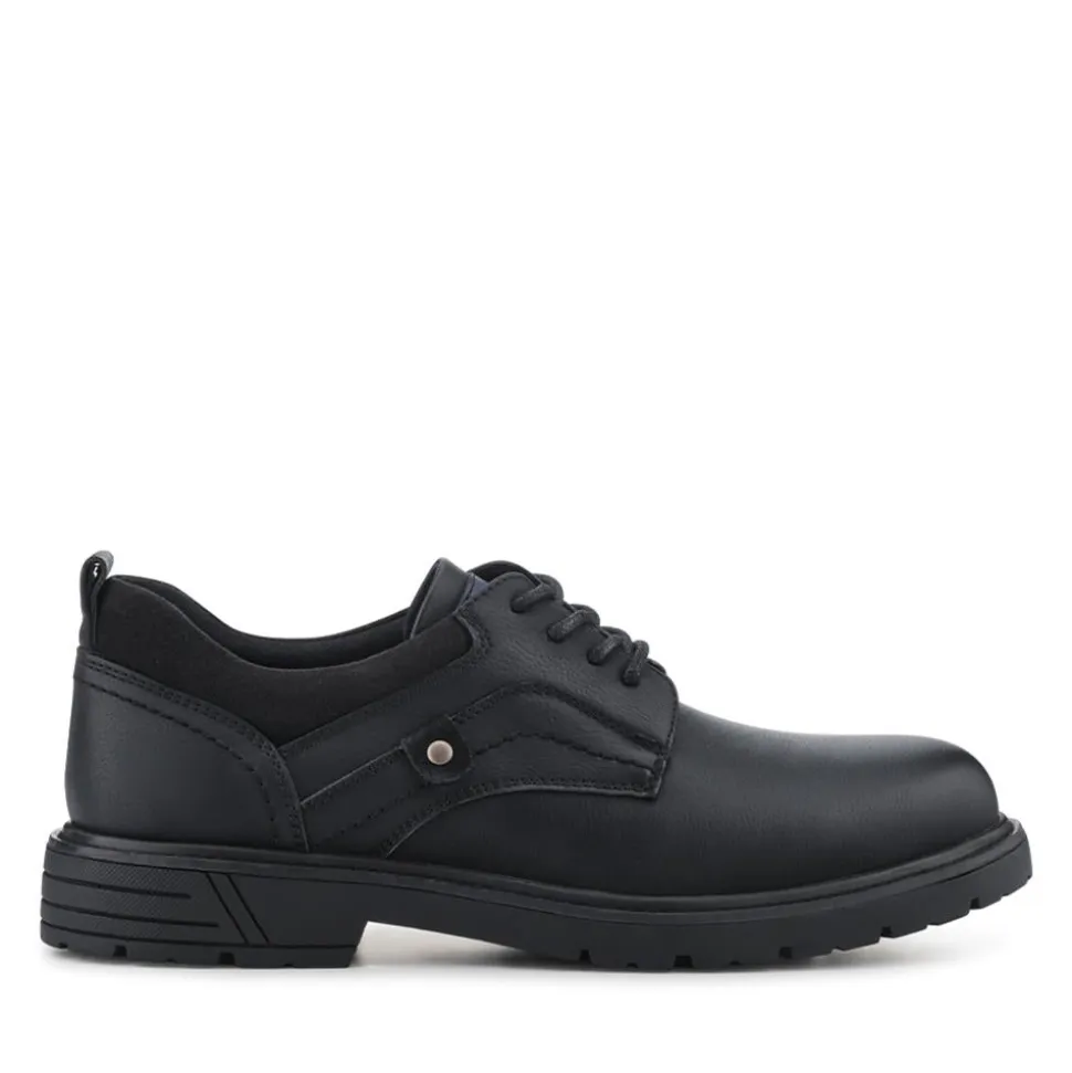 Casual Lace-Up Shoes - Black