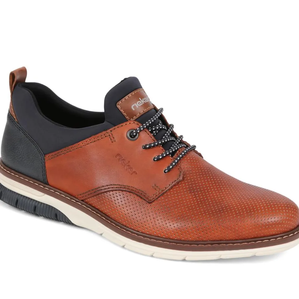 Casual Lace-Up Shoes - Tan-Navy