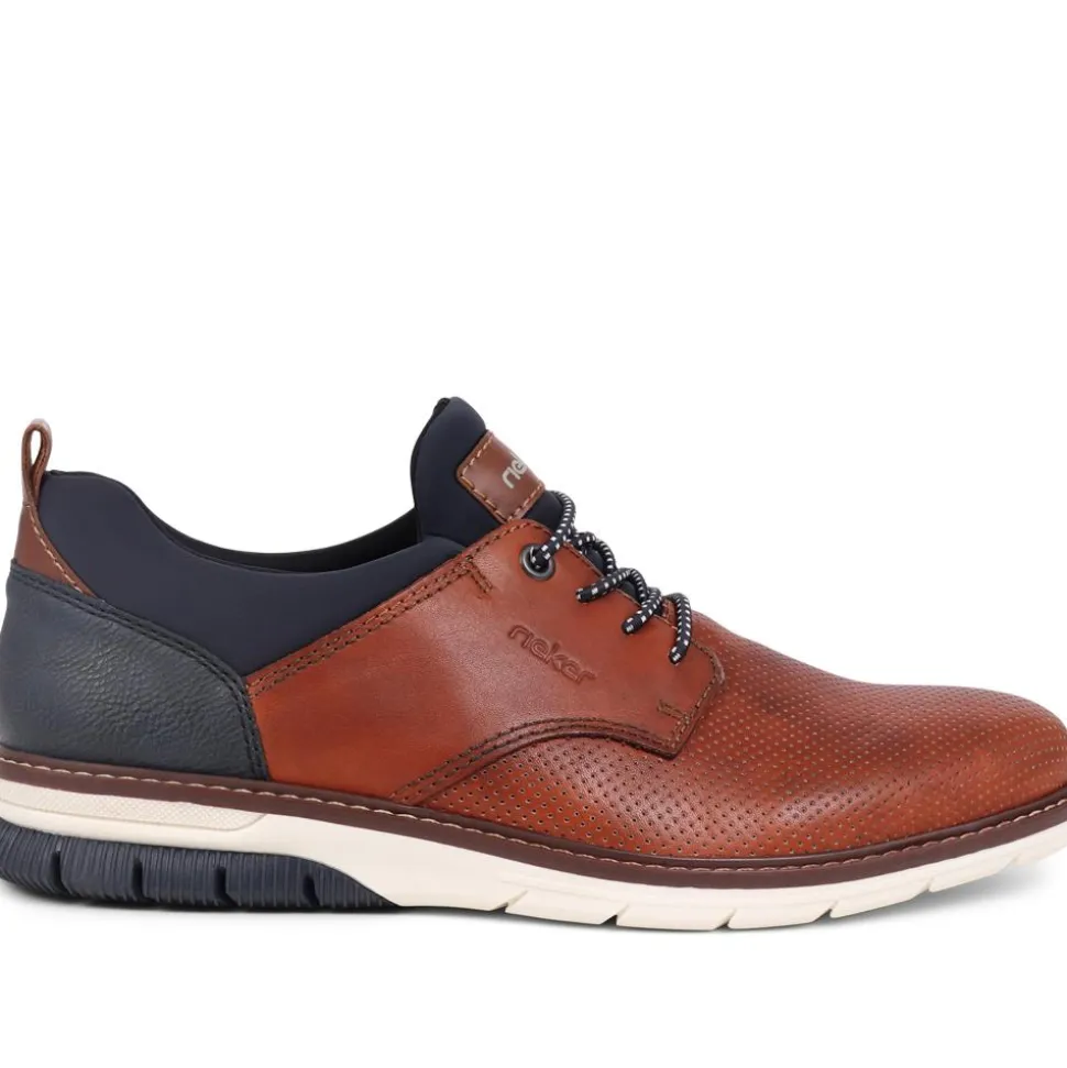 Casual Lace-Up Shoes - Tan-Navy