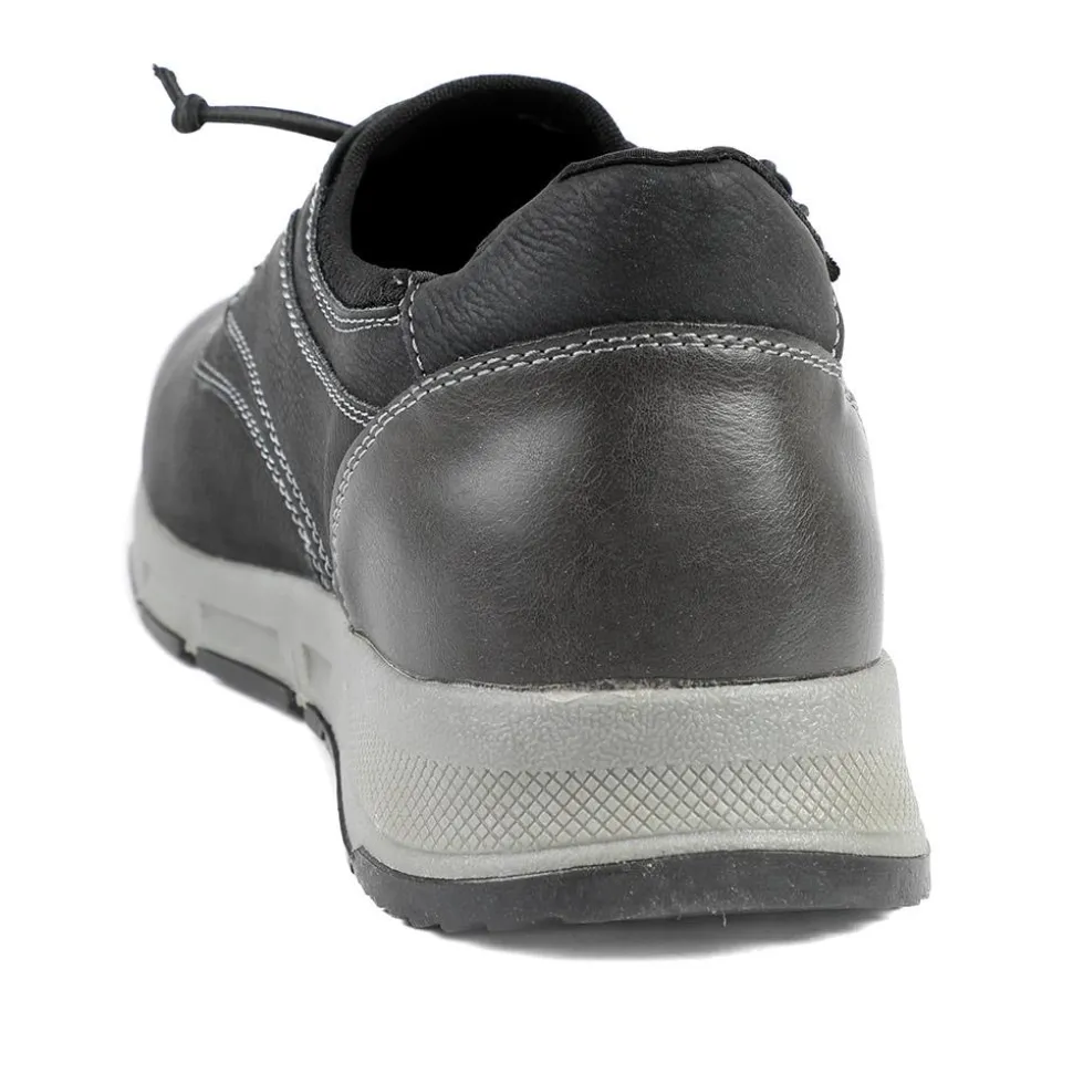 Casual Lace Up Shoes With Grip Sole - Black