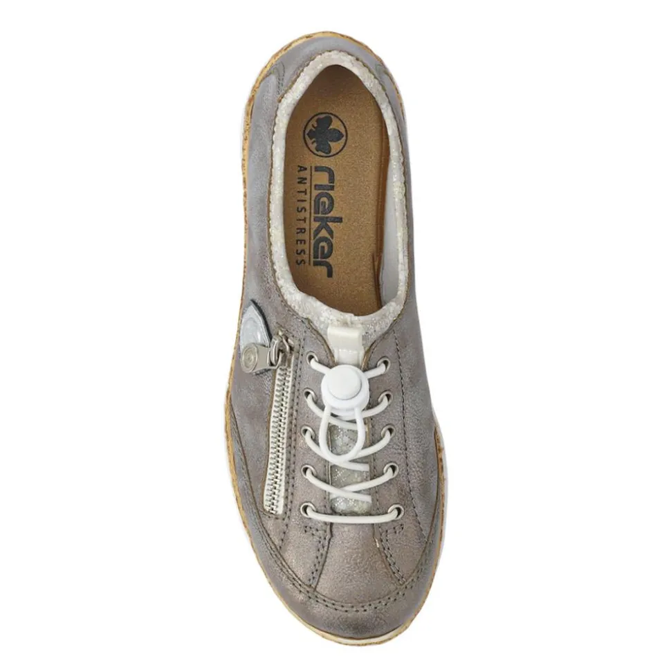 Casual Lace-Up Trainer - Grey
