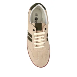 Casual Lace-Up Trainers - Beige