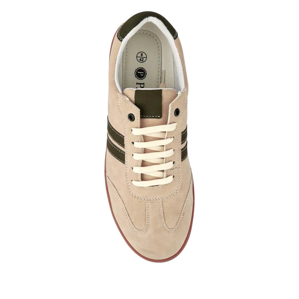 Casual Lace-Up Trainers - Beige