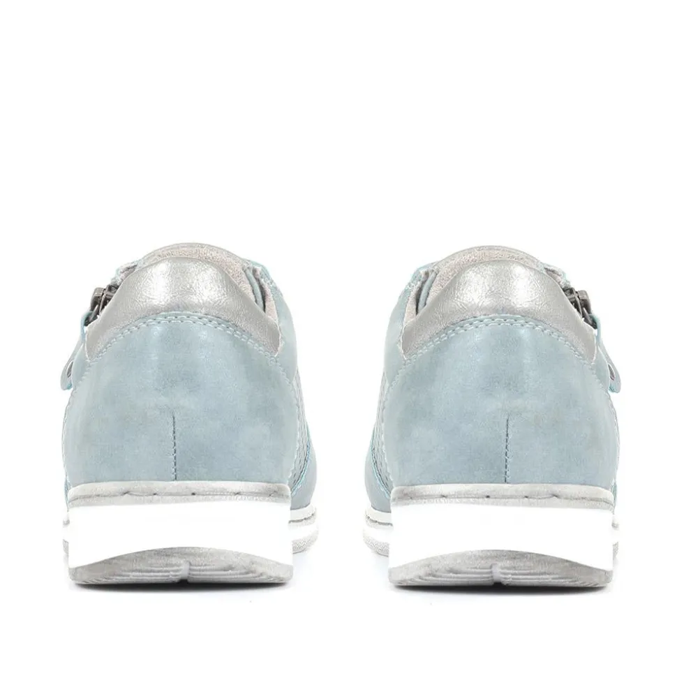 Casual Lace-Up Trainers - Denim