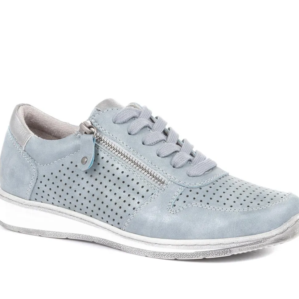 Casual Lace-Up Trainers - Denim