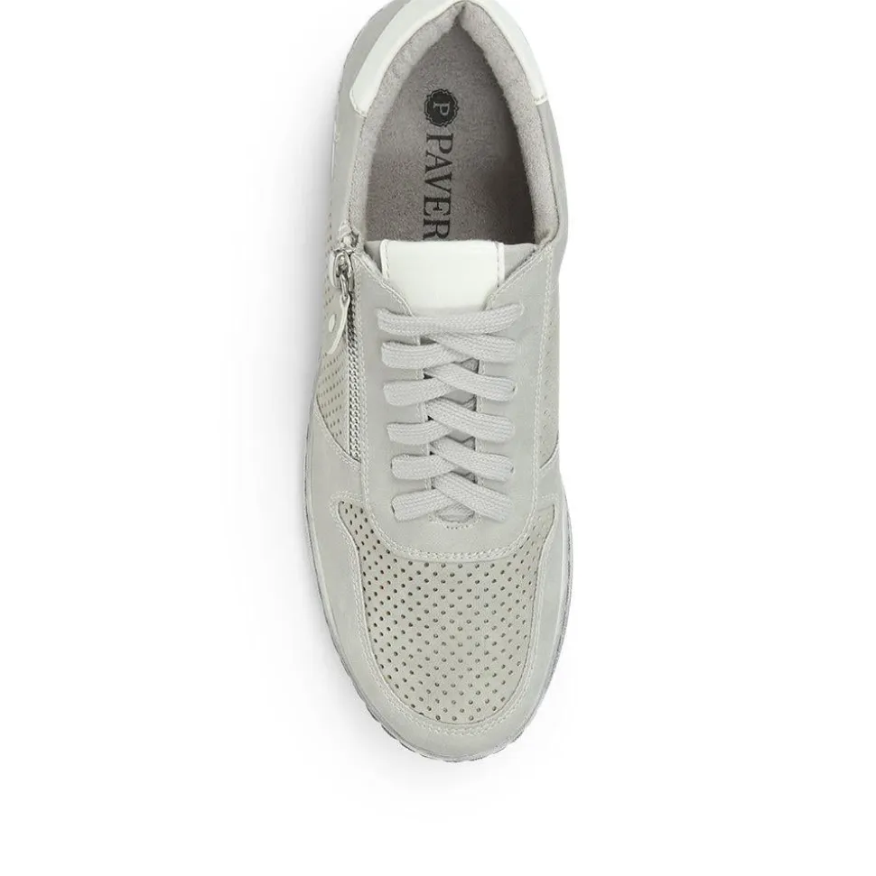 Casual Lace-Up Trainers - Grey