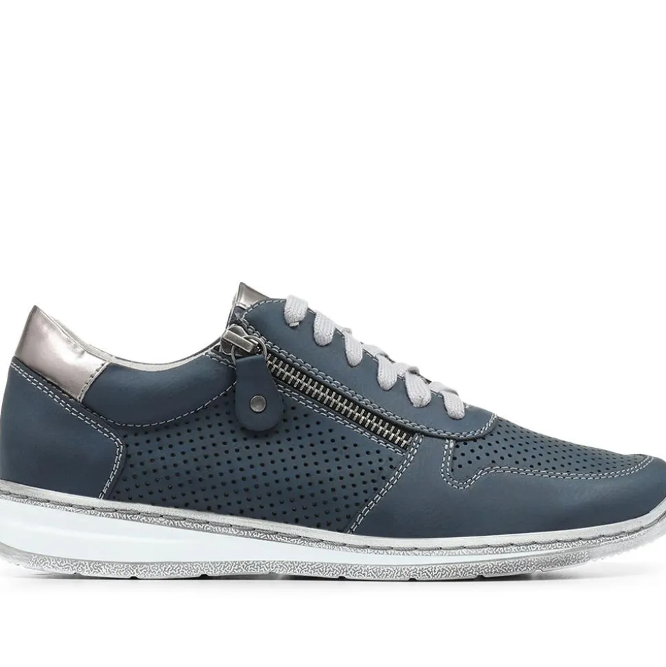 Casual Lace-Up Trainers - Navy