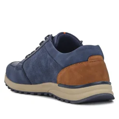 Casual Lace-Up Trainers - Navy