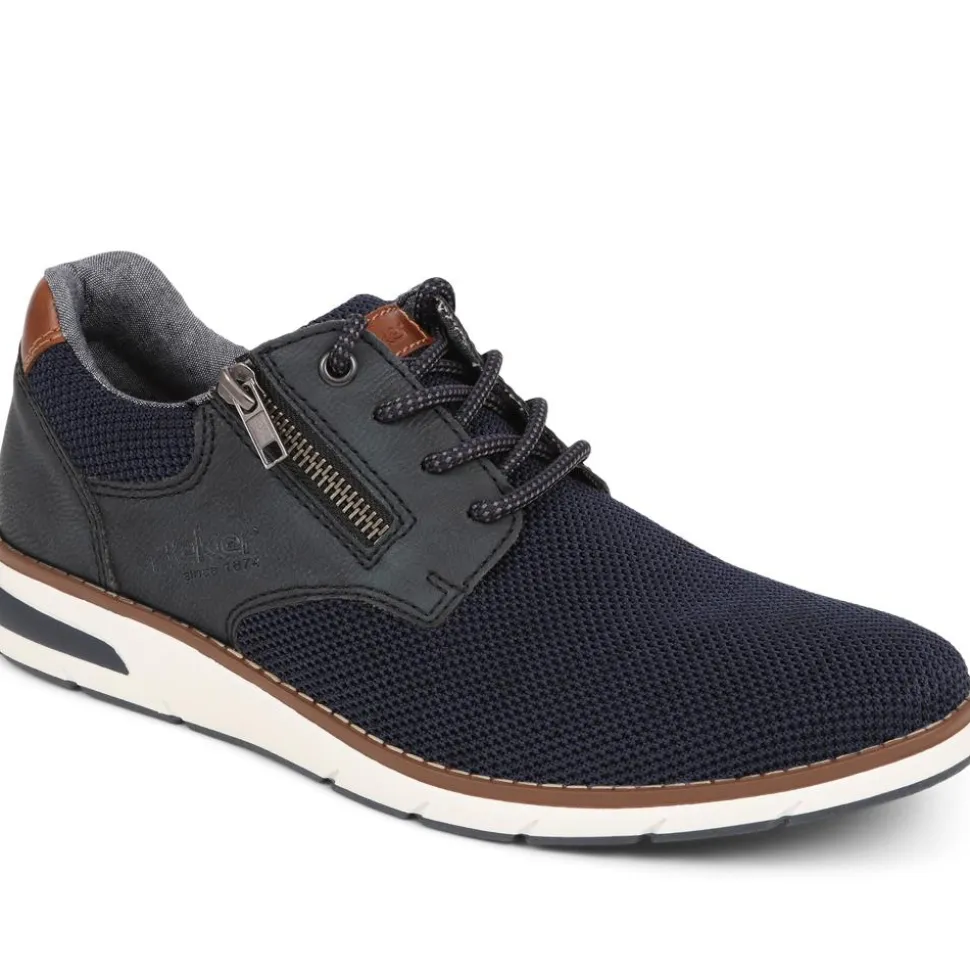 Casual Lace-Up Trainers - Navy