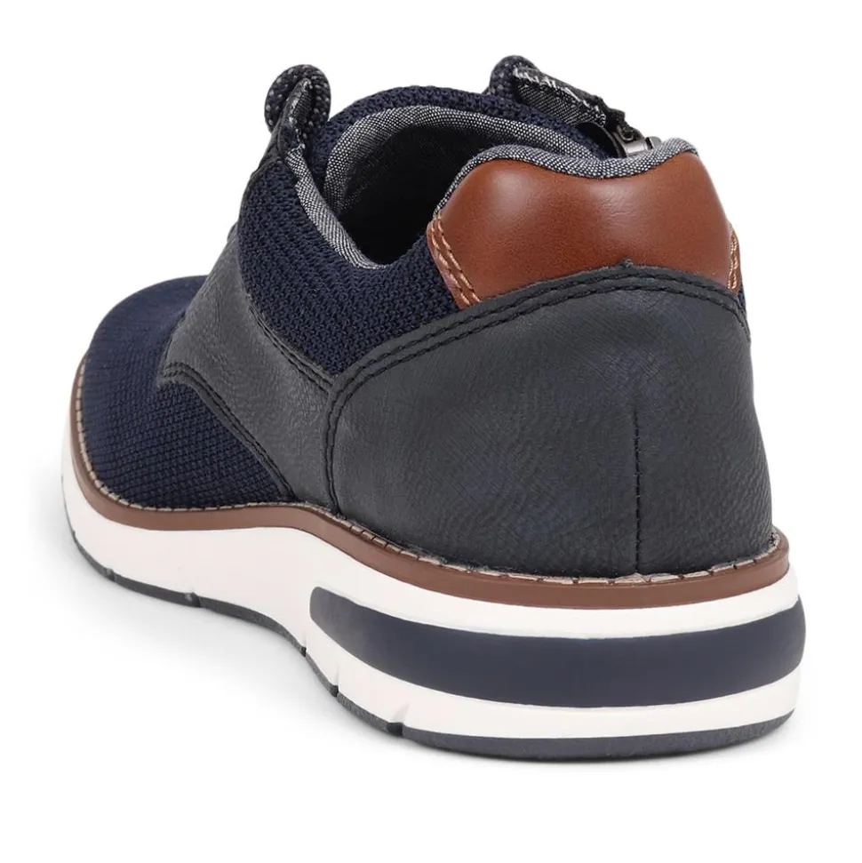 Casual Lace-Up Trainers - Navy
