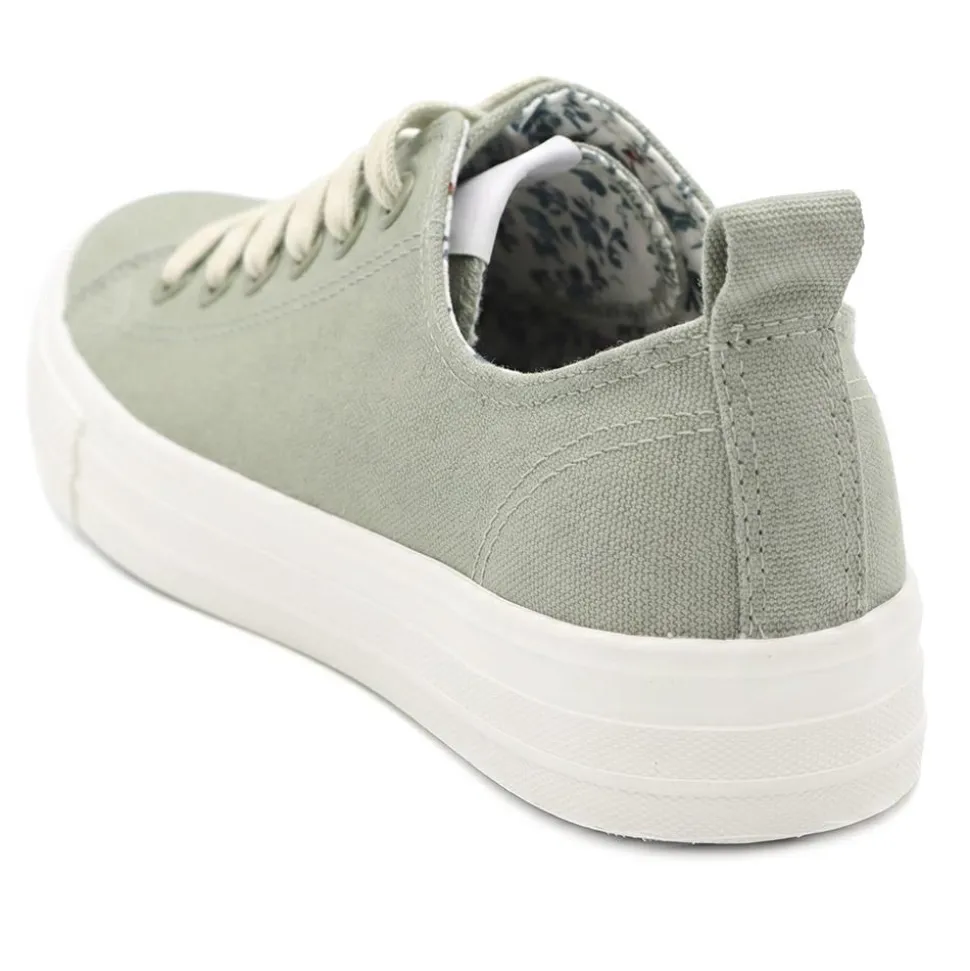 Casual Lace Up Trainers - Sage
